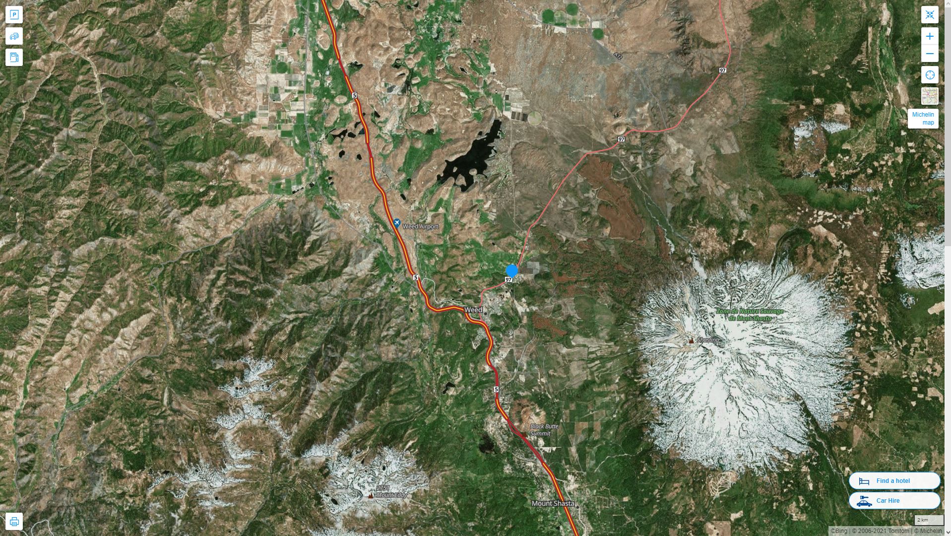 Carrick California Highway and Road Map with Satellite View